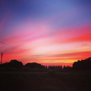 荒川サイクリングロード沿い　夕焼け